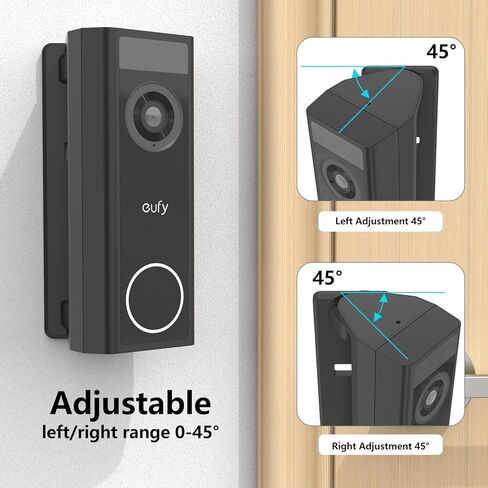 0-45 Degree Adjustable Angle Mount Compatible with eufy Security Video Doorbell C31, Black in Saudi Arabia