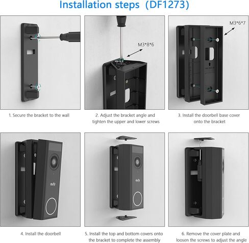 0-45 Degree Adjustable Angle Mount Compatible with eufy Security Video Doorbell C31, Black in Saudi Arabia