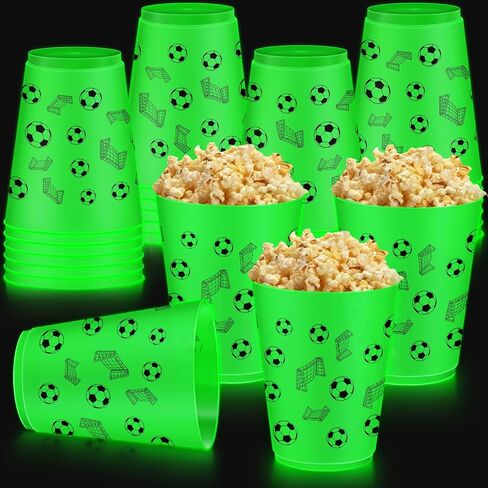 24 Pcs Halloween Glow in The Dark Cups 16 oz Plastic Frosted Cups Reusable Green Tumbler with Spooky Horror Ghost Pumpkin Bat Patterns for Halloween Glowing Birthday Party Supplies in Kuwait