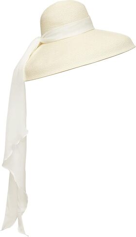 Women's Adjustable Cream Wide Brim Straw Hat - Audrey Hepburn-Inspired Old Money Fashion Hat in Saudi Arabia