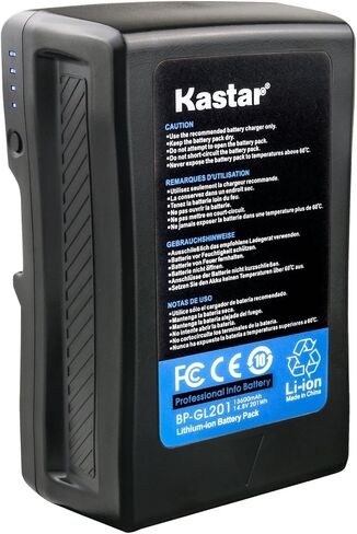 بطارية بديلة للبث Kastar V-Mount BP-GL201، 14.8V 13600mAh 201Wh لـ Sony V Mount، V Lock، HDW-800P PDW-850 DSR-650P PDW-680 HDW-F900R HDW-800P PMW-F55 PMW-F5 كاميرا فيديو احترافية in Saudi Arabia