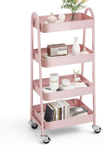 Olixis 3 Tier Fortility Rolling Cart مع عجلات قابلة للقفل ، ورف تخزين للهواتف المحمولة المعدنية ، وتنظيم غرفة المعيشة ، والحمام ، والمطبخ ، والأماكن الضيقة ، الأخضر الفاتح in Kuwait