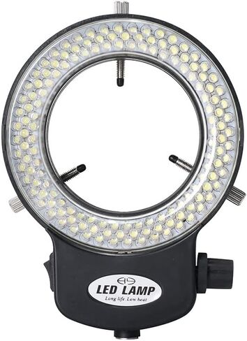 Microscope Ring LED Light Adjustable 144 LED Ring Light with Adapter for Stereo Microscope Black in Saudi Arabia