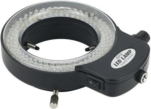 Microscope Ring LED Light Adjustable 144 LED Ring Light with Adapter for Stereo Microscope Black in Saudi Arabia