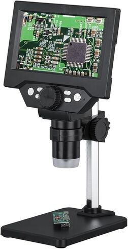 Microscopes Lens Microscope G1000 Digital Microscope for Soldering 4.3 Inch Large Base LCD Display 8MP 1-1000X Continuous Amplification Magnifier Microscope Eyepieces for Optical Microscope in Saudi Arabia