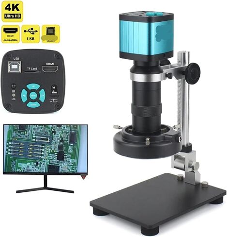 مجهر رقمي 4K مع كاميرا USB HDMI VGA بدقة 55 ميجابكسل، عدسة تكبير مستمر أحادية العين 130X لأدوات اللحام وإصلاح الهاتف in Kuwait