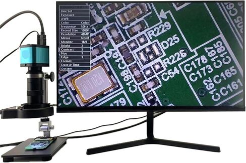 مجهر رقمي 4K مع كاميرا USB HDMI VGA بدقة 55 ميجابكسل، عدسة تكبير مستمر أحادية العين 130X لأدوات اللحام وإصلاح الهاتف in Kuwait