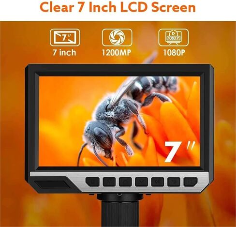 مجهر رقمي LCD مقاس 7 بوصات مع عدسة مزدوجة، تكبير 2000X، كاميرا عالية الدقة بدقة 12 ميجابكسل، مكبر صناعي إلكتروني USB للعملات المعدنية وثنائي الفينيل متعدد الكلور والدوائر in Saudi Arabia