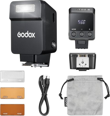 فلاش GODOX iT22 C IT22C صغير، فلاش كاميرا TTL لاسلكي متوافق مع كاميرا Canon، 700+ ومض و1.5 ثانية كاميرا إعادة التدوير iFlash (IT22 C (أسود)) in Saudi Arabia