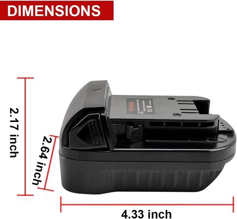Adapter for DeWalt to Milwaukee Battery, Adapter for DeWalt 20V Lithium Batte ry Convert to for Milwaukee 18V M18 Battery for Mil-Waukee M18 Cordless Power Tool in Saudi Arabia