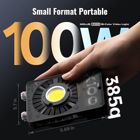ZHIYUN MOLUS X100 ثنائي اللون قياسي 100 وات ضوء فيديو مع عاكس عدسة صغير (ZY Mount) معدل ضوء قابل للتعديل 5X تعزيز السطوع in Saudi Arabia