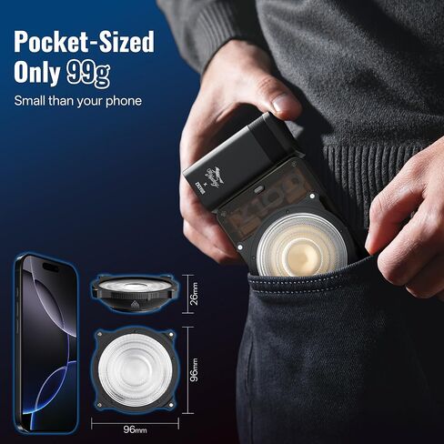 ZHIYUN MOLUS X100 ثنائي اللون قياسي 100 وات ضوء فيديو مع عاكس عدسة صغير (ZY Mount) معدل ضوء قابل للتعديل 5X تعزيز السطوع in Saudi Arabia