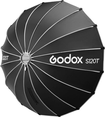 Godox S120T 47.2 "صندوق مظلة سريع التحرير مع حامل بوينز، تصميم داخلي فضي، تصميم قابل للطي، ناشرات داخلية وأمامية، استوديو ومعدل إضاءة في الموقع in Saudi Arabia