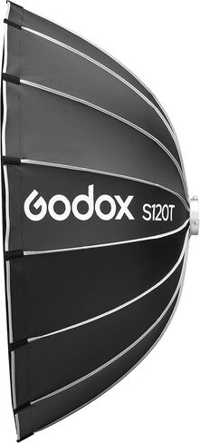Godox S120T 47.2 "صندوق مظلة سريع التحرير مع حامل بوينز، تصميم داخلي فضي، تصميم قابل للطي، ناشرات داخلية وأمامية، استوديو ومعدل إضاءة في الموقع in Saudi Arabia