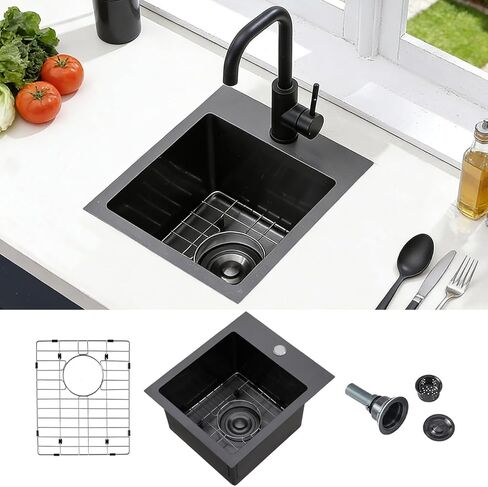 33 Inch Farmhouse Kitchen Sink 304 Stainless Steel Sinks Apron Front Single Bowl Kitchen Sink Workstation with Accessories, Flat Ledge Farmhouse Style in Kuwait