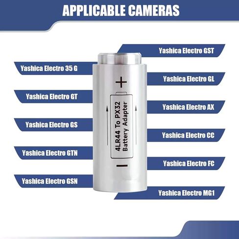 2X Camera Battery Convenient Adapter 4LR44 to PX32 for Yashica Electro 35G GT GTN GSN GST GL MG-1 Accessory in Saudi Arabia