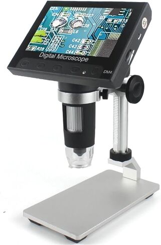 مجهر رقمي LCD مقاس 4.3 بوصة مع تكبير 1000X - منظار USB بدقة 2 ميجابكسل للحام والإصلاح، يتضمن 8 حامل LED in Saudi Arabia