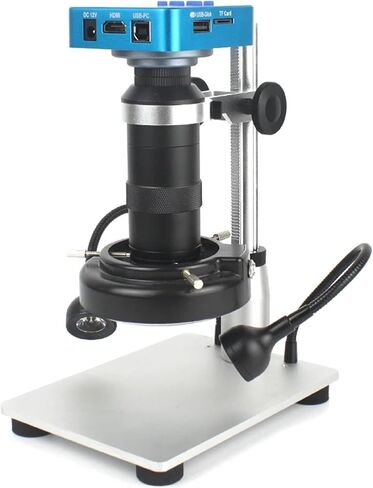 1080P HDMI USB Digital Video Microscope Camera with 130X Zoom C-Mount Lens and LED Light for Lab and PCB Phone Repair Tools in Saudi Arabia