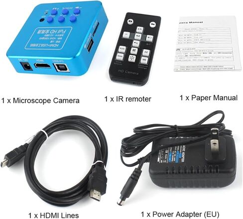 1080P HDMI USB Digital Video Microscope Camera with 130X Zoom C-Mount Lens and LED Light for Lab and PCB Phone Repair Tools in Saudi Arabia