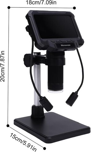 مجهر رقمي LiebeWH مزود بشاشة 4.3 بوصة وأضواء تصوير 1080P LED ومجهر تكبير 1000X لعرض فحص ختم اللحام وعرض الكمبيوتر in Kuwait