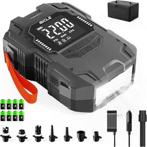 22psi قابلة لإعادة الشحن مضخة لوحة كهربائية محمولة ، 2000 مللي أمبير*8 مضخة SUP التي تعمل بالطاقة البطارية للتضخم مثل قارب خيمة قوارب التجديف للتضخم والانكماش مع موصل سيارة 12VDC in Kuwait