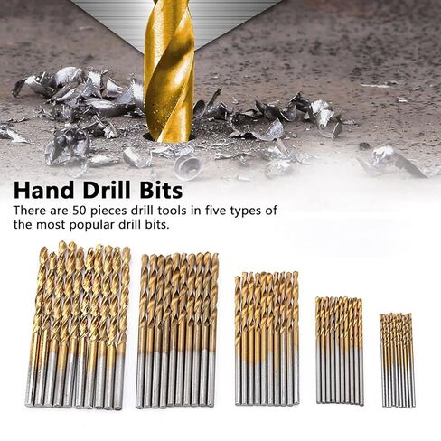 50PCS High Speed Steel Twist Drill Bits Straight Shank Tool Set for Metal Wood Plastic DIY Drilling Projects in Saudi Arabia