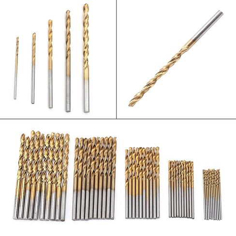 50PCS High Speed Steel Twist Drill Bits Straight Shank Tool Set for Metal Wood Plastic DIY Drilling Projects in Saudi Arabia