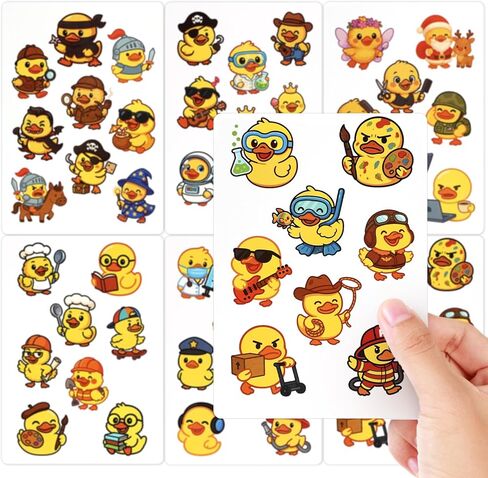 50pcs ملصق البط للطفل ، 50 نمط ملصقات حيوانات لطيفة ملصقات بطة صفراء أنماط احتلال لزجاجة ماء الكمبيوتر المحمول إمدادات حفلة in Saudi Arabia