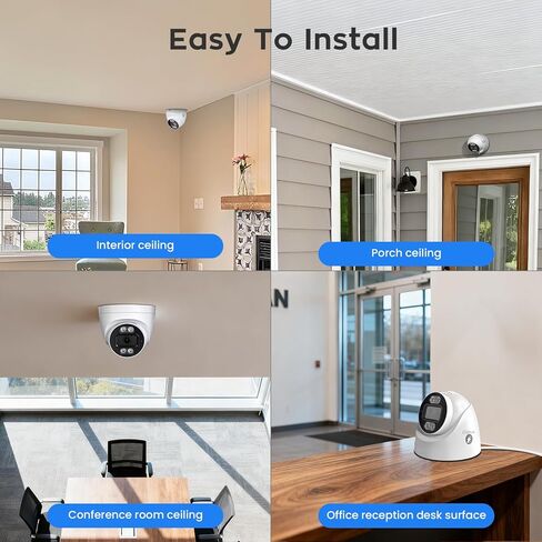 xmartO 16CH 8 Pcs Home Security Camera Kit, 4 * Dual-Image Wide FOV Security Camera and 4 * 2K HD Dome Camera, 2-Way Audio, Night Vision, 24/7 Surveillance Camera, No Monthly Fee(Include 500GB HDD in Saudi Arabia