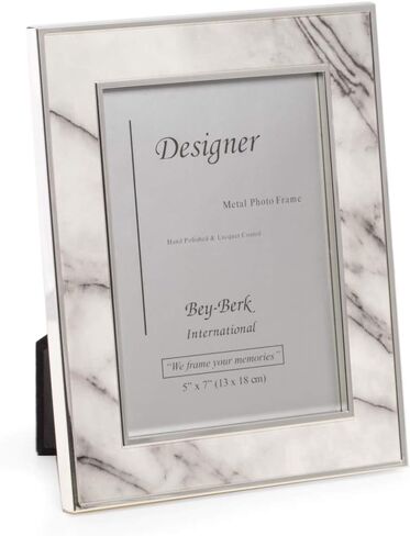 إطار صورة بتصميم رخامي من Bey-Berk مع حامل خلفي، 5x7 in Kuwait