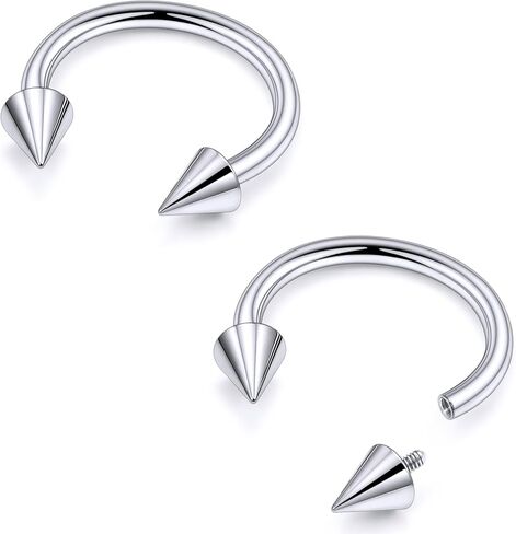 20G 18G 16G 14G 12G 8G 6G 4G 2G ASTM F136 التيتانيوم خيط داخلي حدوة الحصان خاتم الحاجز الدائري الحديد الحلزون الزنمة روك Daith الغضروف القرط الشفاه الدائري ثقب المجوهرات in Kuwait