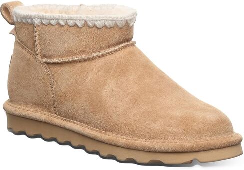 BEARPAW Women's Super Shorty Crochet Iced Coffee Size 9 | Women's Ankle Boot | Slip On Boot | Comfortable Winter Boot in Saudi Arabia