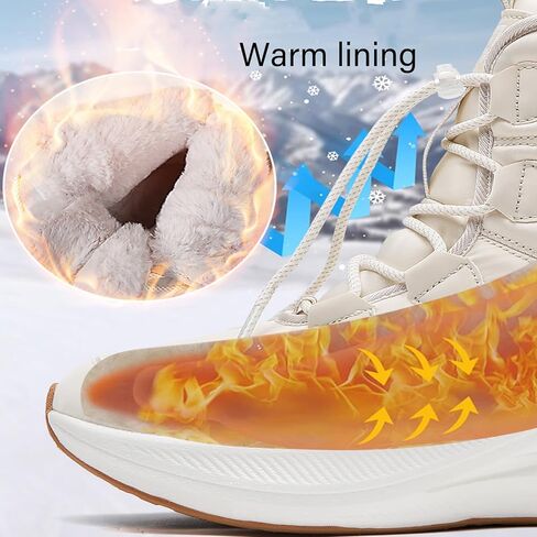 Women'S Soft Platform Lace-Up Snow Boots Comfortable Anti-Collision Round Toe Waterproof Soft Sole Non-Slip Plush Lining Warm Travel Outdoor Ankle Boots in Saudi Arabia