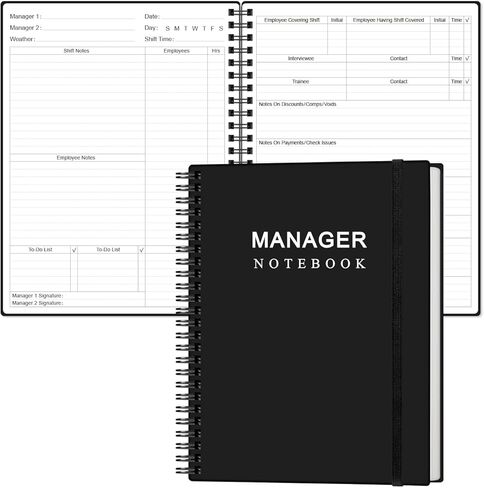 دفتر Notebook المدير - سجل Manager Log Book Planner Management ، Spiral Bound ، Inner Pocket ، 8.2 '' X 10.5 "، Green in Saudi Arabia