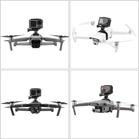 Action Camera Mount Adapter for Drone Compatible with Air Pro Mini Screw Holder Stabilizer with Hook and Loop Design for Quick Installation and Wide-Angle Cameras in Saudi Arabia
