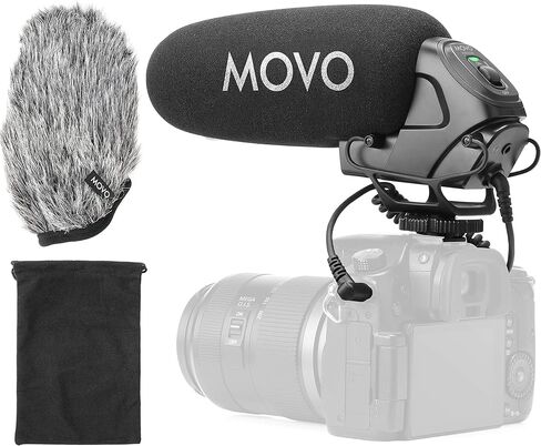 Movo VXR3030 Camera Shotgun Microphone - Supercardioid Microphone with Headphone Monitoring for DSLR's, Mirrorless, Recorders, and Camcorders in Saudi Arabia