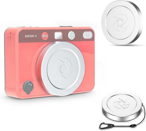 Magnetic Lens Cap Cover Protector for Leica Sofort 2 Instant Camera, Magnetic Lens Cap with Anti Loss Strap Anti-Scratch Protective Accessories, Limited Edition for Leica 100th Anniversar - Silver in Saudi Arabia