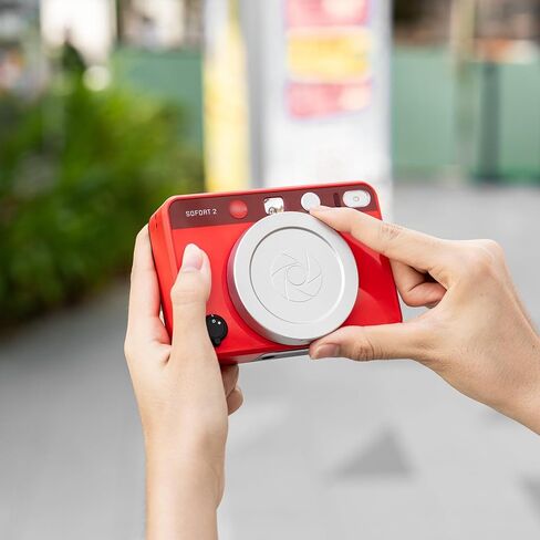 Magnetic Lens Cap Cover Protector for Leica Sofort 2 Instant Camera, Magnetic Lens Cap with Anti Loss Strap Anti-Scratch Protective Accessories, Limited Edition for Leica 100th Anniversar - Silver in Saudi Arabia