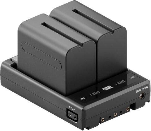 PIXEL V Mount Battery Consist of NP-F970 Batteries and V Mount Converter, 124Wh/16800mAh V-Mount Battery(2Pcs 8400mAh NP-F970), V Lock Battery for Filmmakers/Camera Camcorder/Monitor/Video Light in Kuwait
