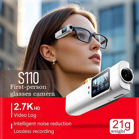 S110 WiFi Action Camera, Glasses Camera, 12 Million Pixels, Photo, Video, Audio (White) in Saudi Arabia