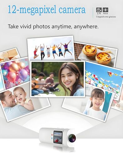 S110 WiFi Action Camera, Glasses Camera, 12 Million Pixels, Photo, Video, Audio (White) in Saudi Arabia