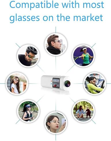 S110 WiFi Action Camera, Glasses Camera, 12 Million Pixels, Photo, Video, Audio (White) in Saudi Arabia