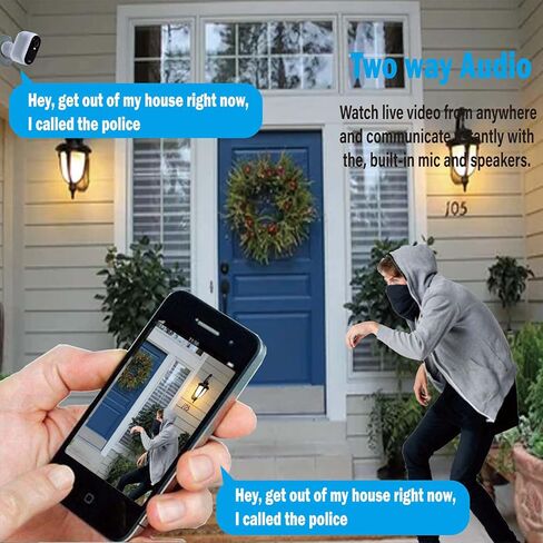 Arlo 2 Pack Essential Spotlight Camera، كاميرا أمان لاسلكية، كاميرا خارجية HD (الجيل الثاني)، فيديو 1080 بكسل، رؤية ليلية ملونة، مباشرة إلى WiFi لا حاجة إلى محور، كاميرا مراقبة، أبيض in Kuwait