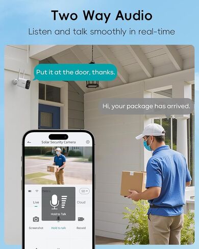 ZUMIMALL Solar Security Cameras Wireless Outdoor - 2 Packs, 2K Camera for Home Security with Color Night Vision, 2.4GHz WiFi, 2-Way Talk, Spotlight & Siren, IP66 Weatherproof, Compatible with Alexa in Saudi Arabia