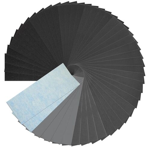 50PCS Sand Paper, 13 Grits Premium Sandpaper Assortment - 120/150/180/240/320/400/600/800/1000/1500/2000/3000/5000 Grit Sandpaper Sheets, Wet Dry Sand Paper for Wood Metal Car Sanding in Saudi Arabia