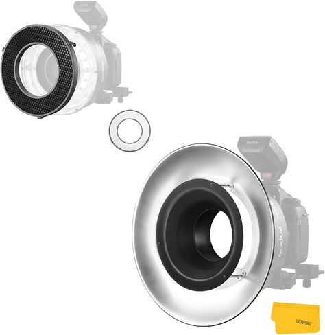 شبكة قرص العسل Godox لعاكس RFT-25S، مع شبكة قرص العسل Godox R200-HC30 30 درجة لرأس فلاش R200 الدائري، وإضاءة التصوير الفوتوغرافي، متوافقة مع AD200 AD200Pro AD200Pro II in Saudi Arabia