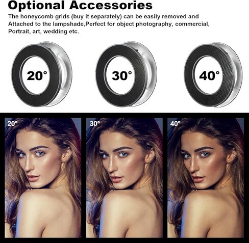 شبكة قرص العسل Godox لعاكس RFT-25S، مع شبكة قرص العسل Godox R200-HC30 30 درجة لرأس فلاش R200 الدائري، وإضاءة التصوير الفوتوغرافي، متوافقة مع AD200 AD200Pro AD200Pro II in Saudi Arabia