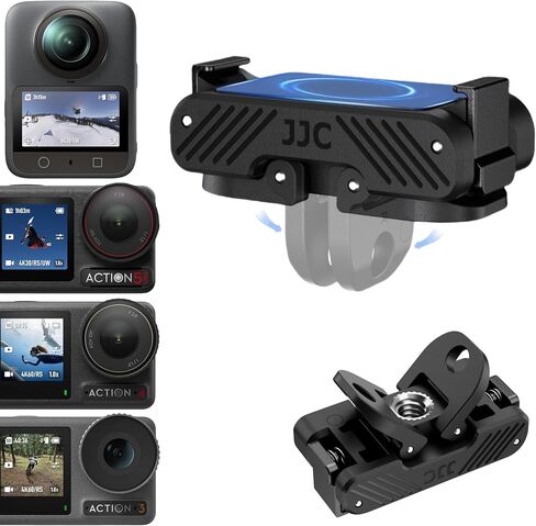 JJC 2 قطعة محول مغناطيسي سريع الفك لـ DJI Osmo 360 Action 5 pro 4 3 ملحقات، استبدل حامل الإصدار السريع OEM، مع مخالب قابلة للطي وفتحة لولبية 1/4، محول تمديد من النايلون عالي التحمل in Kuwait