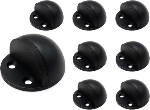 ANGSTROM Half Dome Door Stop – Heavy Duty Floor Mount Door Stopper, Modern Low-Profile Design for Home & Office, Matte Black (2-Pack) in Kuwait