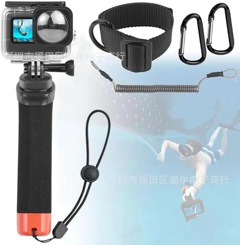 مقبض عائم لـ GoPro، Insta360 X5 X4، قضيب طفو للغوص مع حزام معصم، حامل يدوي مقاوم للماء لكاميرات الحركة in Saudi Arabia
